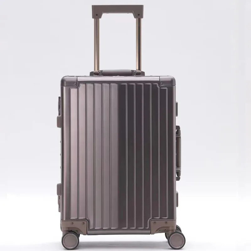 

Top 100% Aluminum Luggage 20/24/28 Large Capacity Suitcase Travel Bag Travel Suitcase Business Metal Luggage