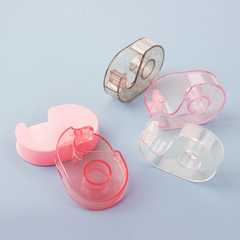 Portable Mini Lash Tape Dispenser Transparent Plastic Eyelash Extension Tape Cutter Small Handheld Tape Cutting Beauty Tools