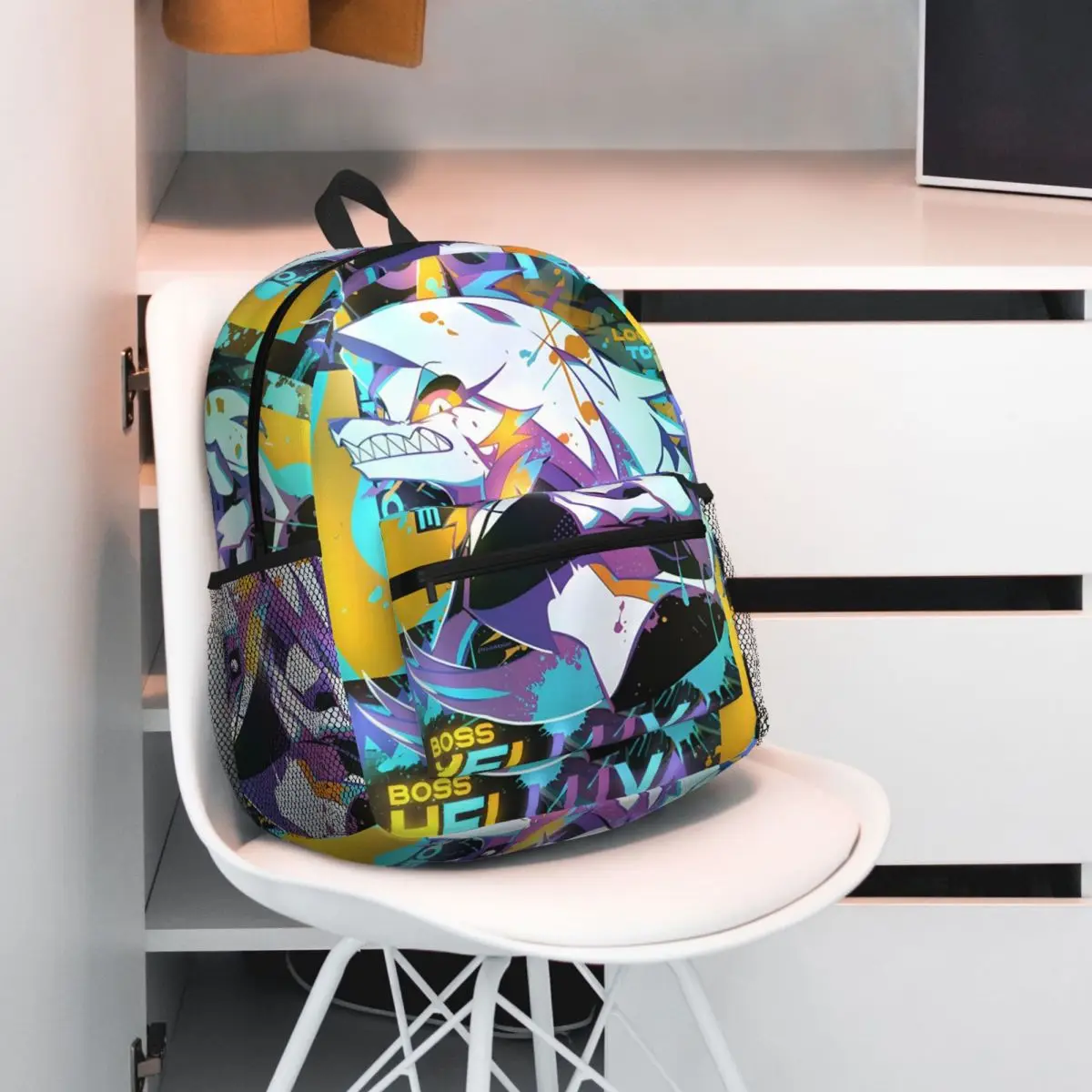 

Helluva Boss Loona Student Backpack School Bag Hiking Travel Daypack for Men Women Fashion Bookbag Shoulder Bags