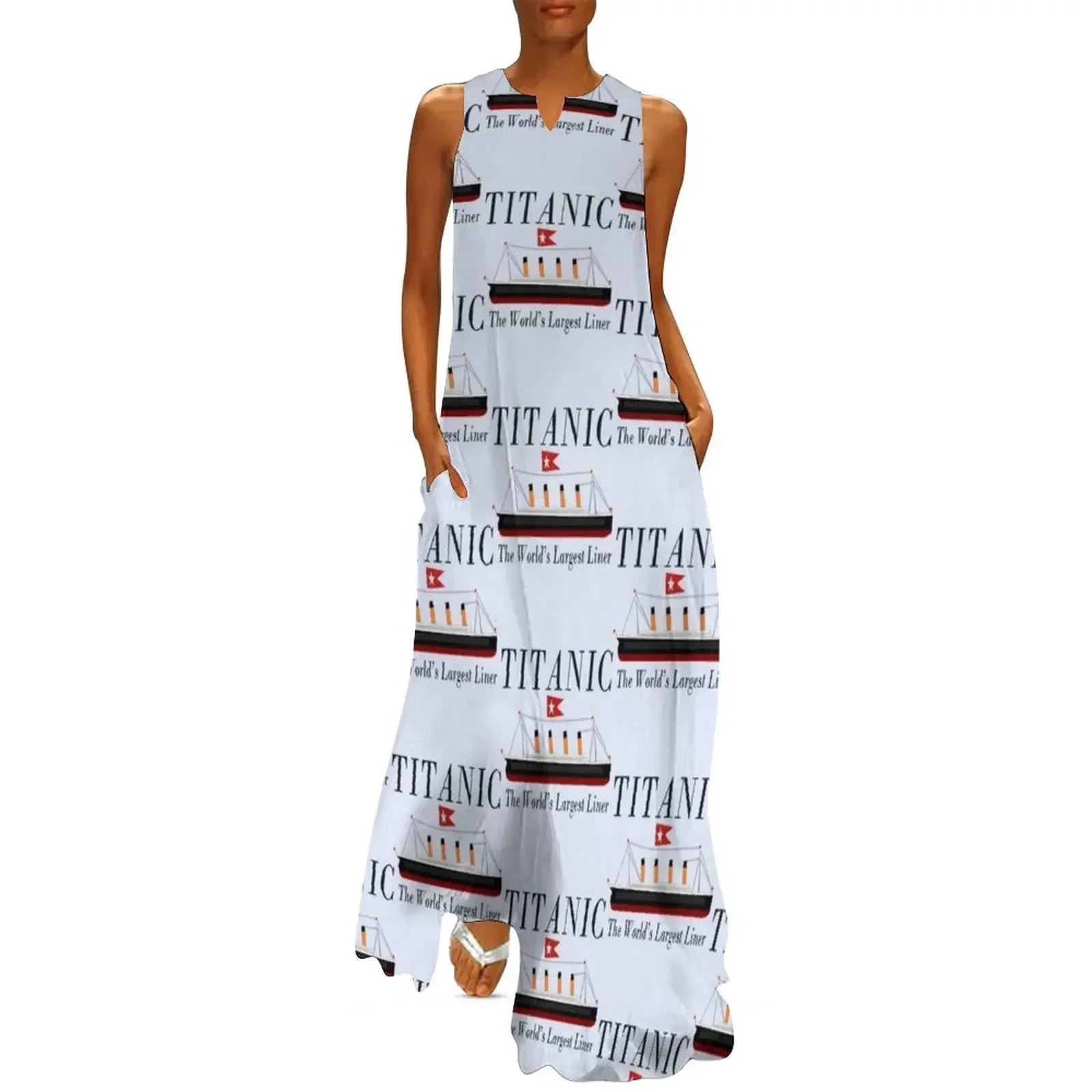 

Titanic Sinking Vintage Poster Cruise Ship Atlantic Ocean Voyage Long Dress festival outfit women Dress