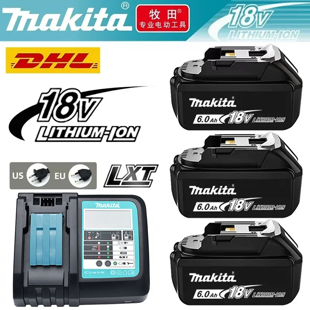 

100% Genuine 18V Makita 6Ah for Makita Lithium Battery BL1840 BL1830B BL1850B BL1850 BL1860 BL1815 Replacement 6000mAh Battery