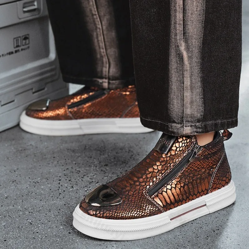 2025 خريف جديد المتخصصة تصميم عالية أعلى سميكة سوليد أحذية كاجوال للرجال موضة الاتجاه تنوعا مريحة عدم الانزلاق أحذية بوت قصيرة #3