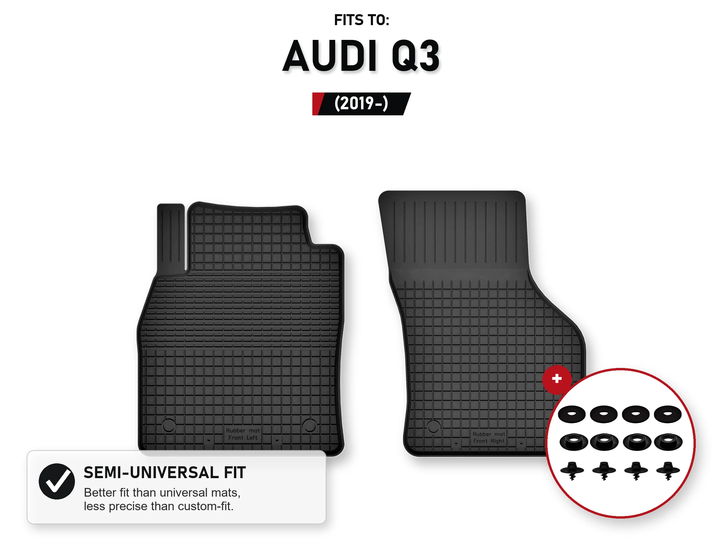 Automatten Rubberen voorste bakmatten voor: Audi Q3 2019- Sportback met stoppers