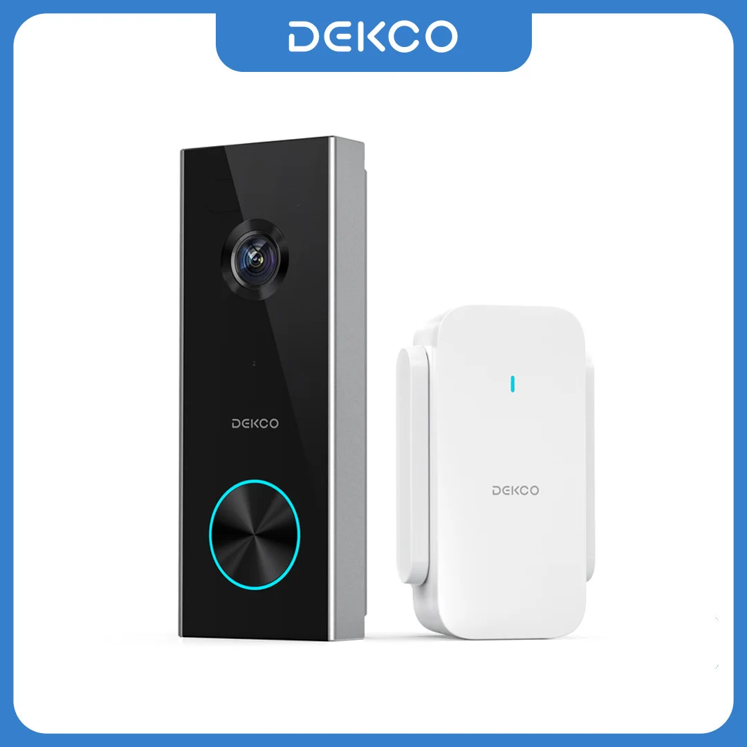 Dekco 3mp wi fi campainha 5000 mah bateria sem fio vídeo porteiro ai detecção humana áudio bidirecional campainha da porta inteligente suporte alexa