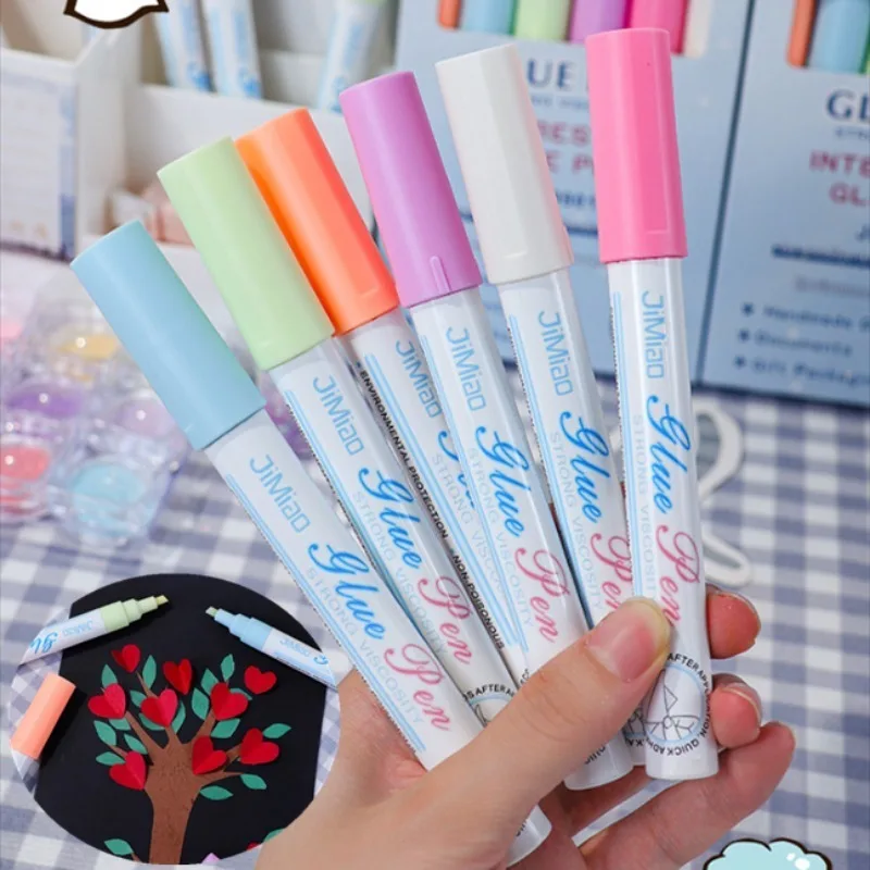 

Pen Macaron Color Dispensing Pen Large Capacity Washable Quick-drying Glue Children's Handmade Stickers Strong Sticky Glue Stick