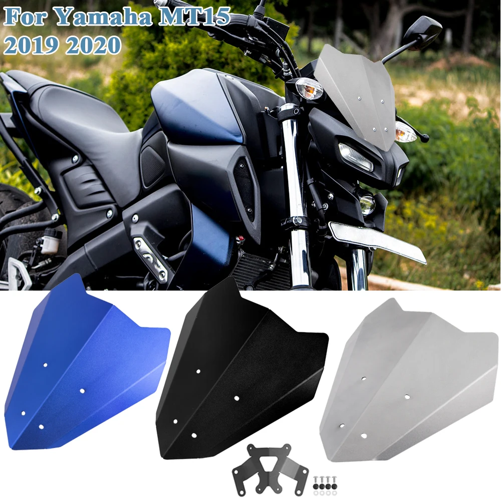 

MT15 MT125 Windshield Windscreen Visor Viser Wind Deflector with Bracket For Yamaha MT-15 MT-125 2019-2022 MT 15 125 Accessories