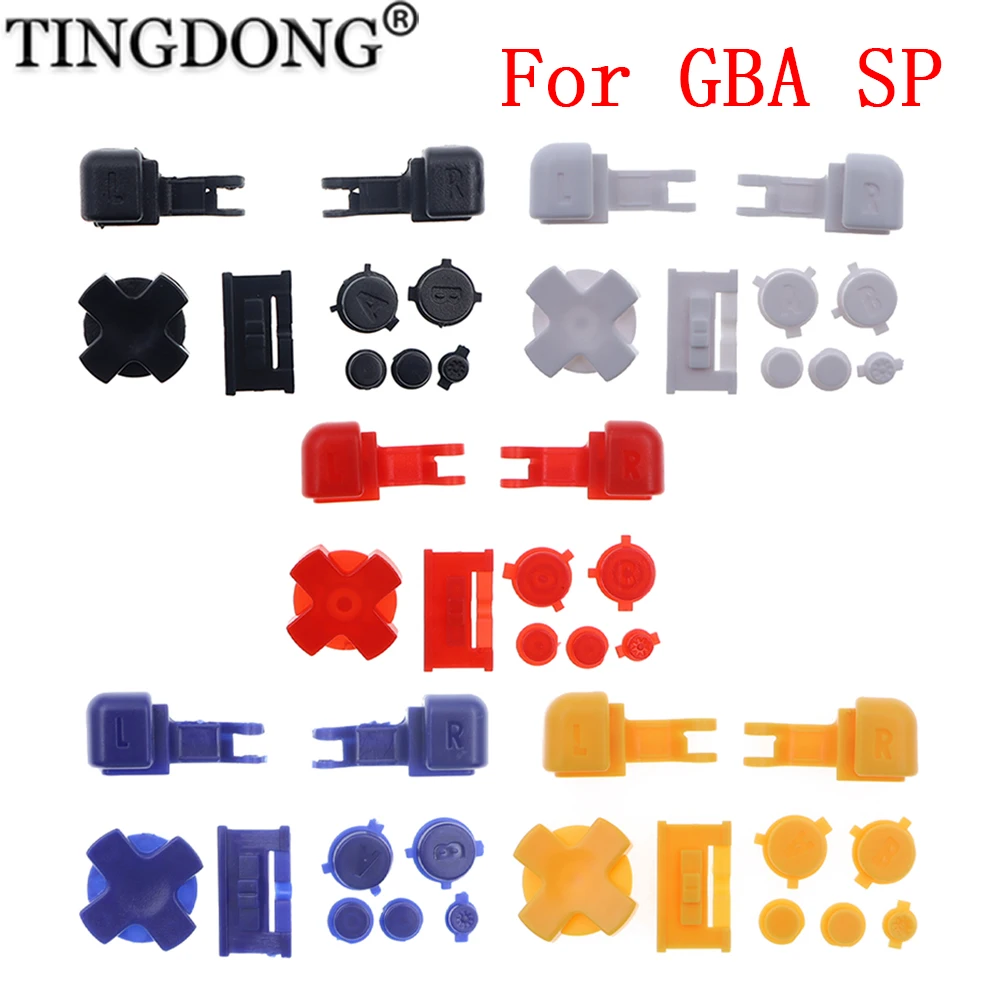 

Plastic Full Set Buttons For Gameboy GBA SP A B L R Select Start Power On Off Volume Buttons D Pad key