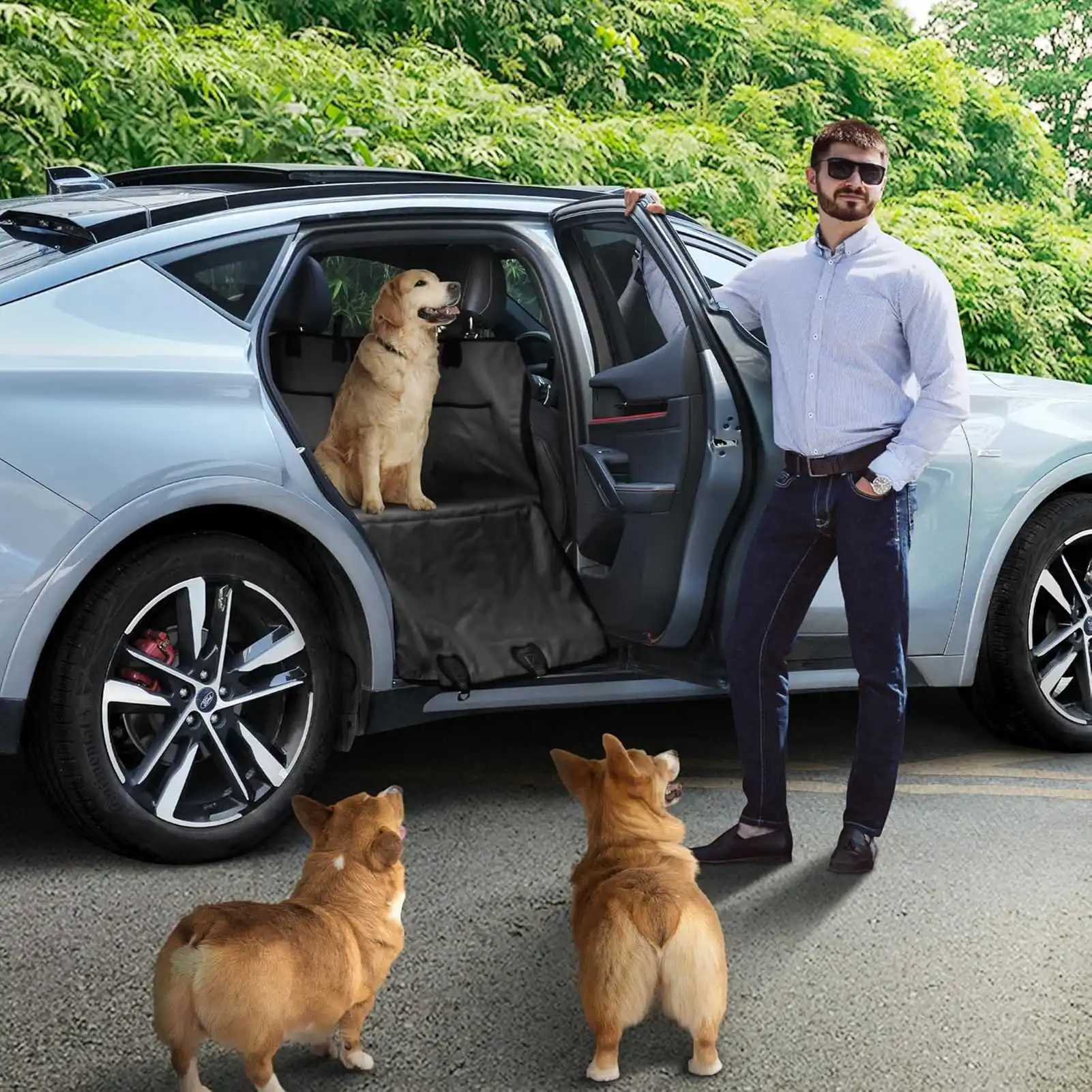 

Car Dog Rear Seat Cover Waterproof Pet Travel Cargo Mat Hammock Dogs Rear Back Row Cushion Protector Safety Boot Trunk Pad Liner