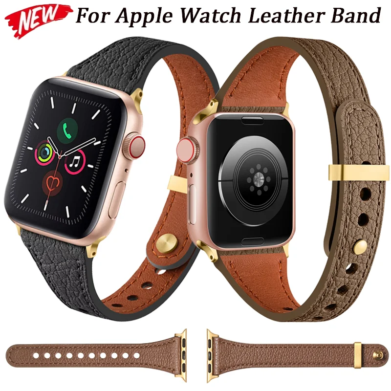 

High quality Leather Strap For Apple Watch Ultra 49mm 10 42mm 46mm Replaceable Wristband iwatch 9 8 7 6 5 4 3 2 SE 45/41/44/40mm