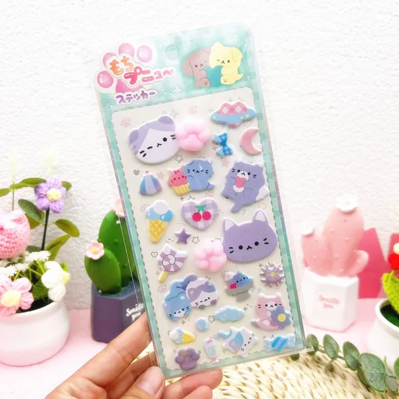 Cartoon Soft Cute  Rabbit Animal Panda 3D Pinching Relaxing Stickers Cute DIY Mobile Book Decoration Stickers Festival Gift