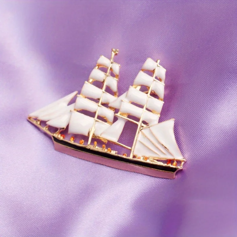 Fashion Creative Top Brand Fashion Women Ship Flower Brooch Pin Enamel Crystal Rainbow Badges Student Bag Accessories Pins Gift