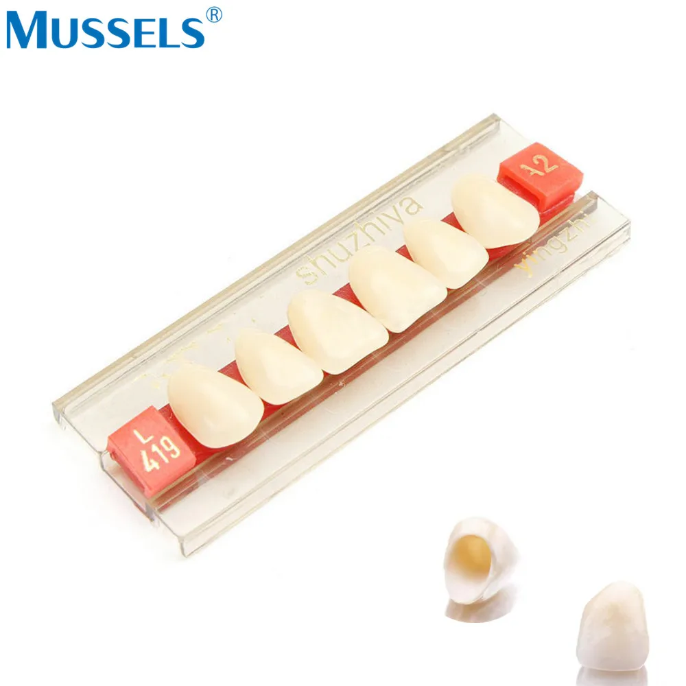 84 stücke/3Set Dental Prothese Acryl Synthetische Harz Zähne Modell DIY Material Gefälschte Falsche Zahn Oberen Unteren Vollen Satz schatten A1/A2/A3