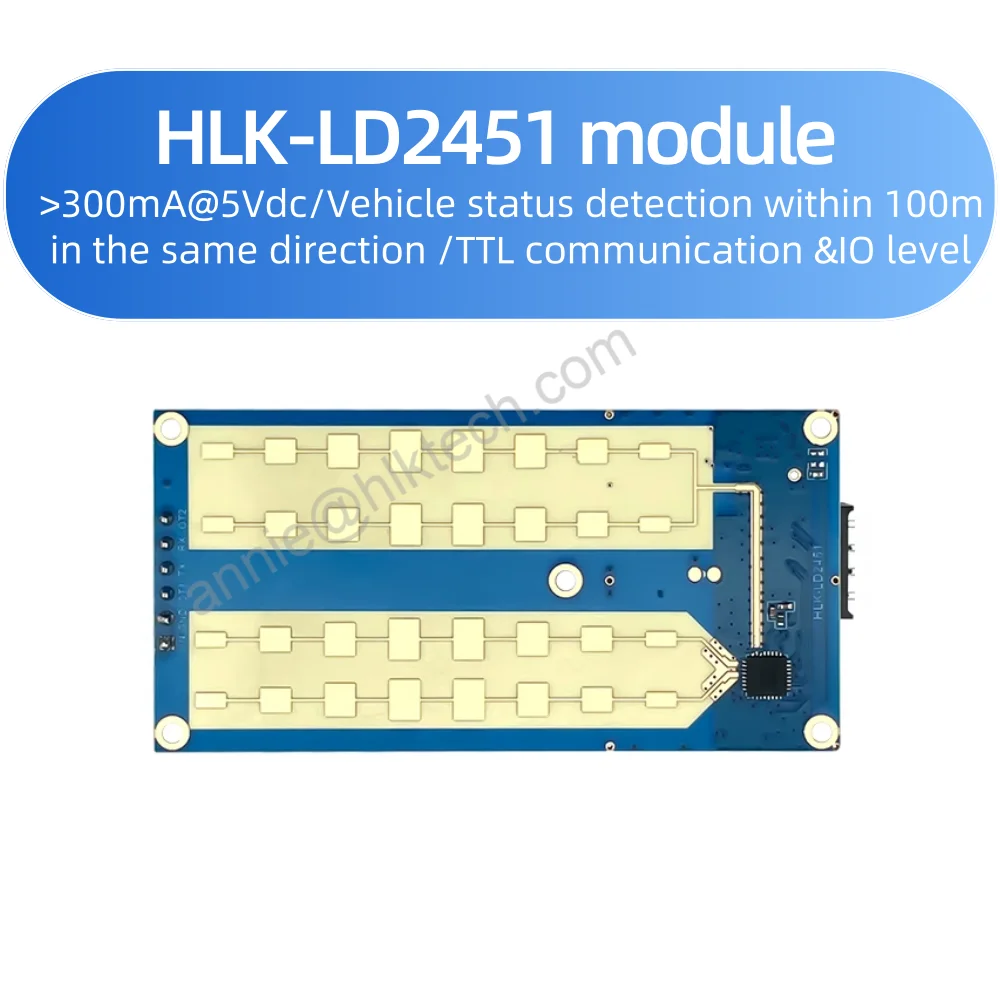 Hilink-Medición de velocidad de rango de vehículo LD2451, radar de onda milimétrica, HLK-LD2451, módulo de sensor de monitoreo de condición del