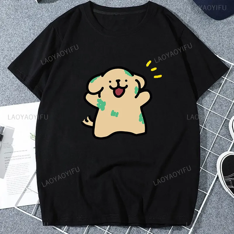 Kawaii Women Clothing Cartoon Dog Man Maltese Line Puppy Couple Printed T-shirt Girlfriend Boyfriend Birthday Gift Ropa Mujer