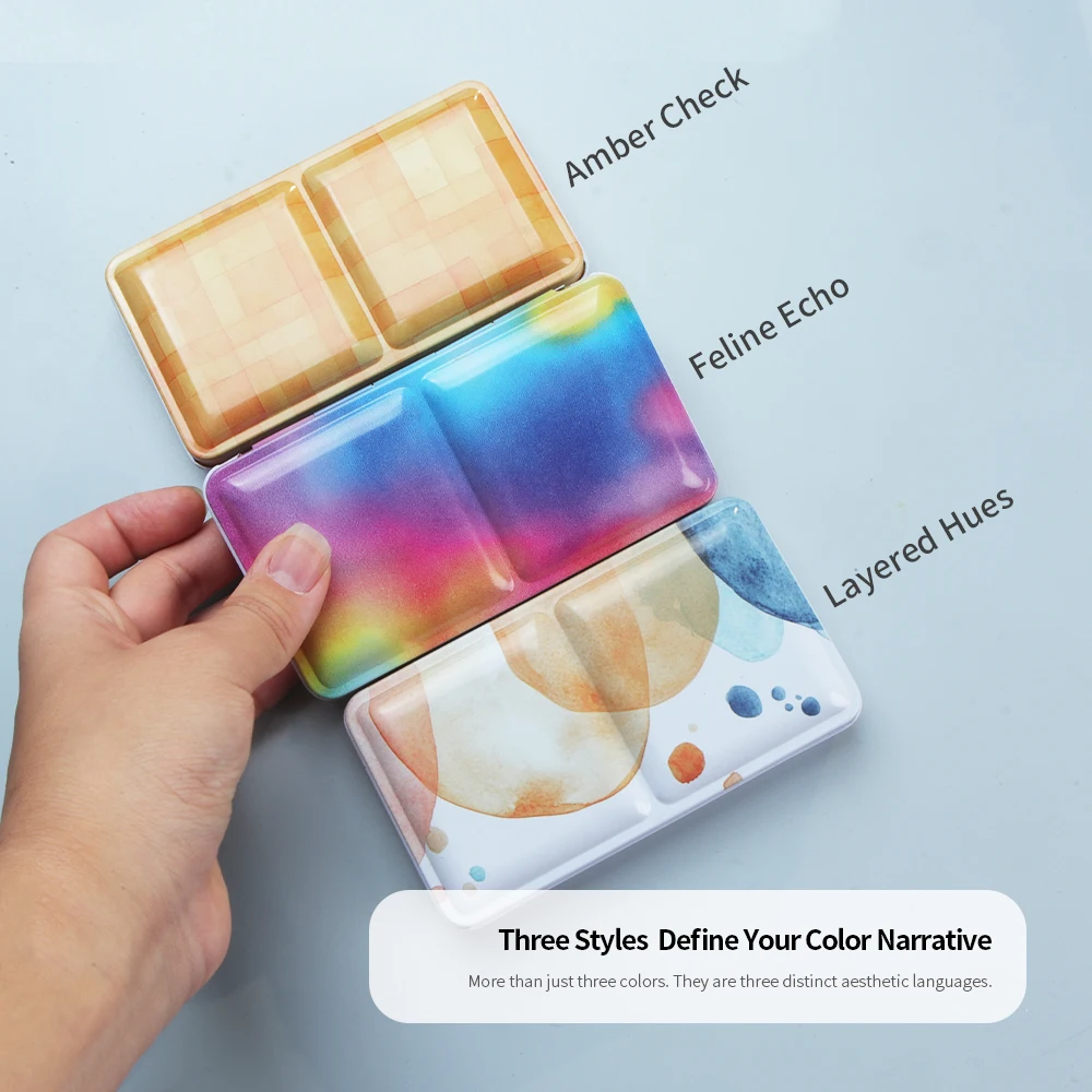 SeamiArt 1 قطعة صندوق طلاء معدني مسطح فارغ علبة حديد كلاسيكية قابلة للطي لطلاء الألوان المائية حزمة فرعية لوازم فنية