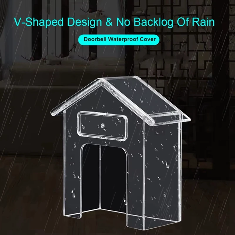 2025 nueva cubierta impermeable para timbre inalámbrico, timbre de plástico transparente, cubierta impermeable, botón de timbre de puerta de casa, protector contra la lluvia