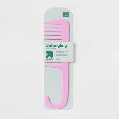 Shower Styling Comb - Pink Detangling shower comb in pink Wide teeth