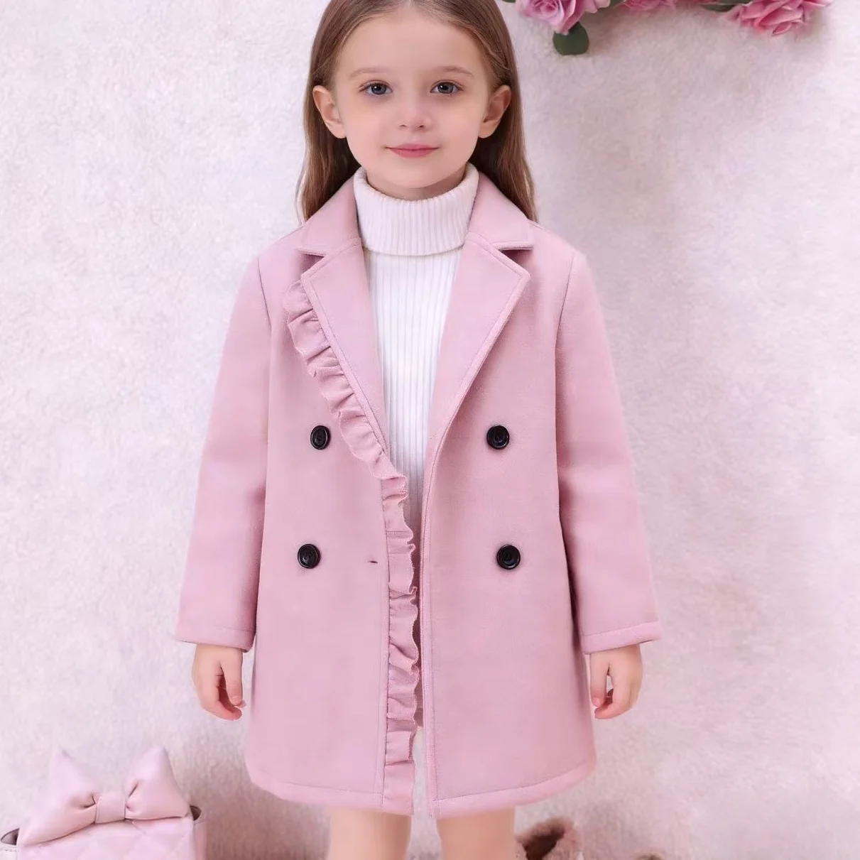 

2025 Kids Girl's Coat Toddler Girls Jacket Children Clothing Baby Girls Outerwear Winter Autumn Outfits For 2 3 4 5 6 7 Years