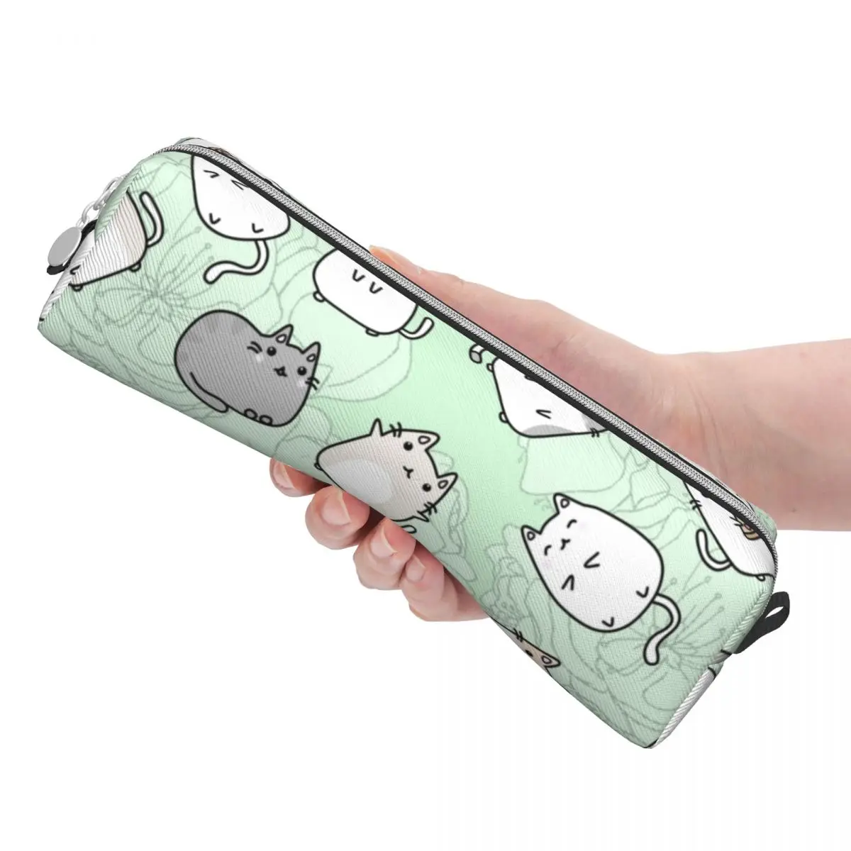 Estuches de lápices con patrón de gato Kawaii para niños, caja de bolígrafos, bolsas de gran capacidad, regalos de oficina