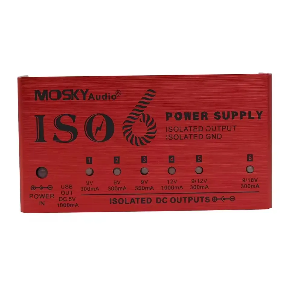mosky-iso-6-ギターエフェクトペダル電源-6-絶縁-dc-出力-5v-usb-出力-9v-12v-18v-ギターペダル用