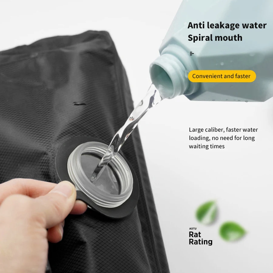 Solar Hot Water Bag 20L Shower Bag Outdoor Portable Camping Shower Bath Bag