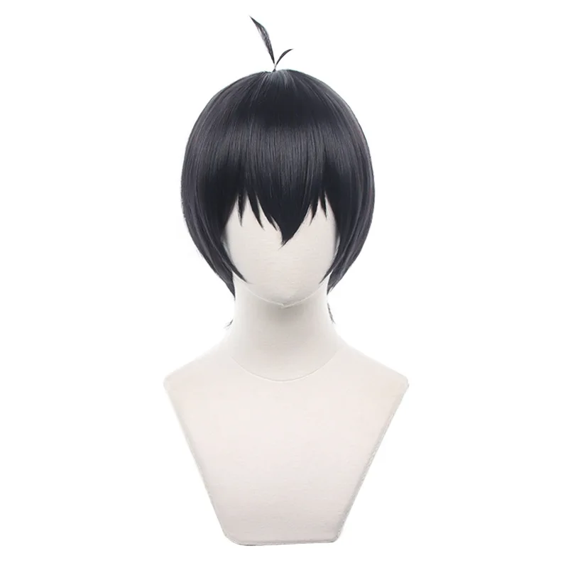 Anime Blue Lock Isagi Yoichi Cosplay Wig Ink Blue Short Hair Heat Resistant Synthetic Halloween Party Accessories Props