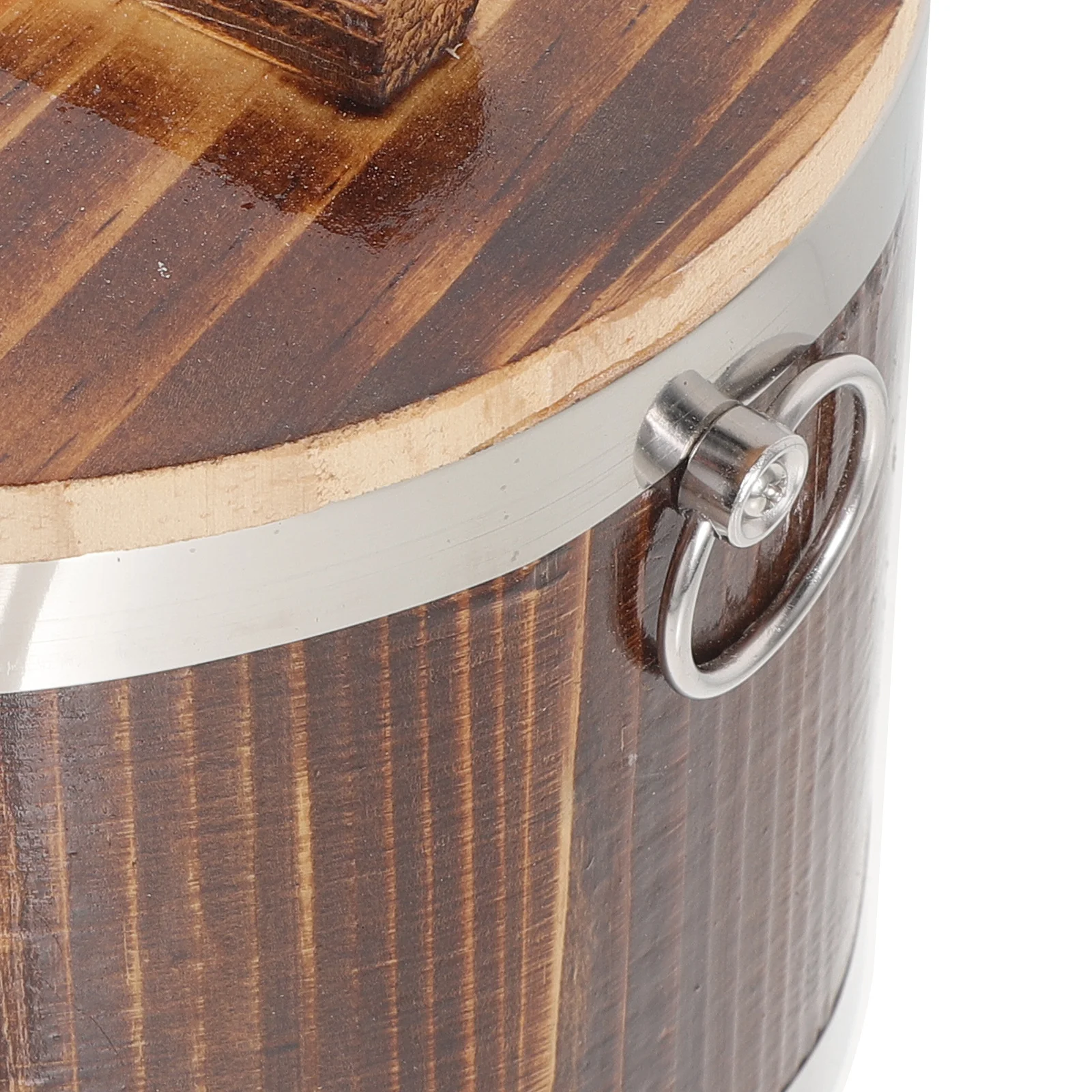 

Wood Cooked Rice Bucket with Lid Easy Clean Smooth Surface Compact Lightweight Sushi Rice Container Food Mixing Bucket for Home