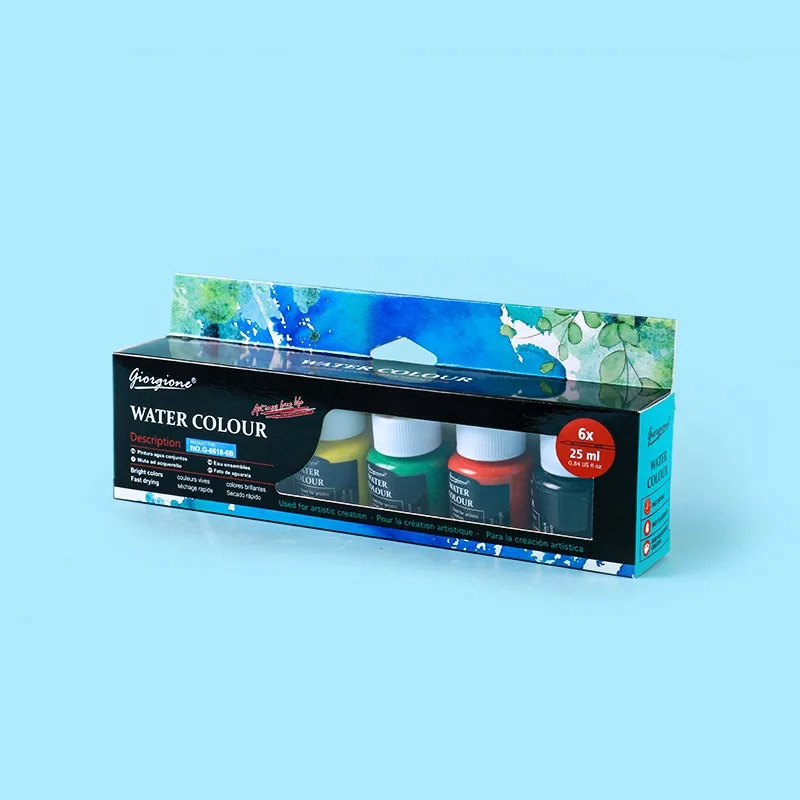 6 Kleur Pigment Set 25Ml Acryl Aquarel Gouache Textiel Glas Reclame Schilderij Graffiti Verf