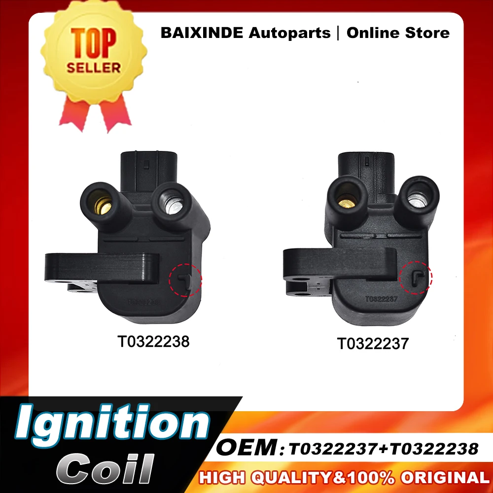 OEM T0322237 & T0322238 Ignition Coil For SUBARU SAMBAR TV1 2008 22433-KA581 22433KA581 22433-KA560 22433KA560