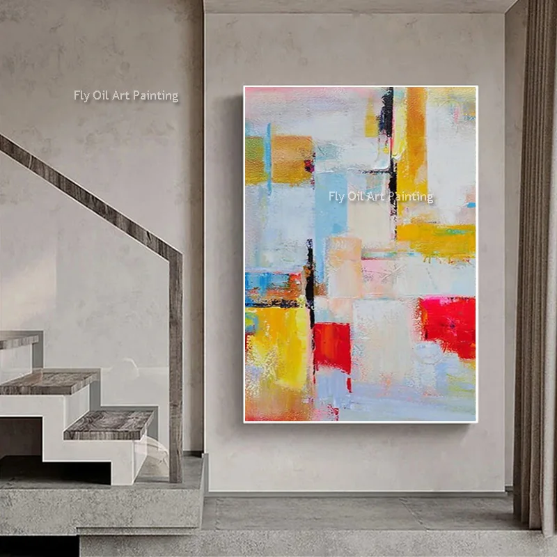 Coloful Abstract Texure Thick Oil Paitning On Canvas Handpainted Color Miexured Artwork Original Design Wall Art For Home Decor