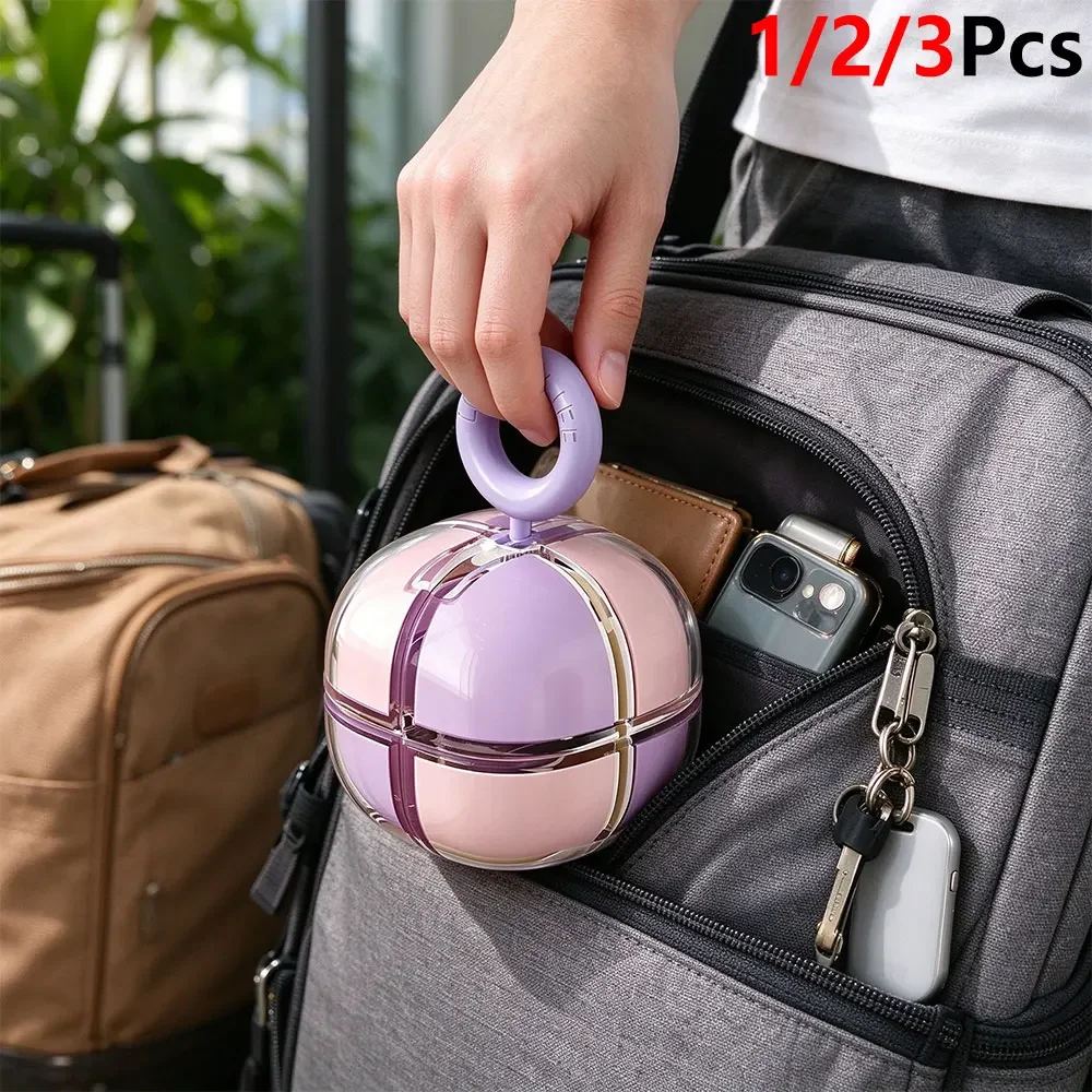 1/2/3Pcs Pumpkin Shape Pill Organizer, 8-Grid Double Layer Medicine Storage Box, Independent Lids Moisture Resistant Pill Cases