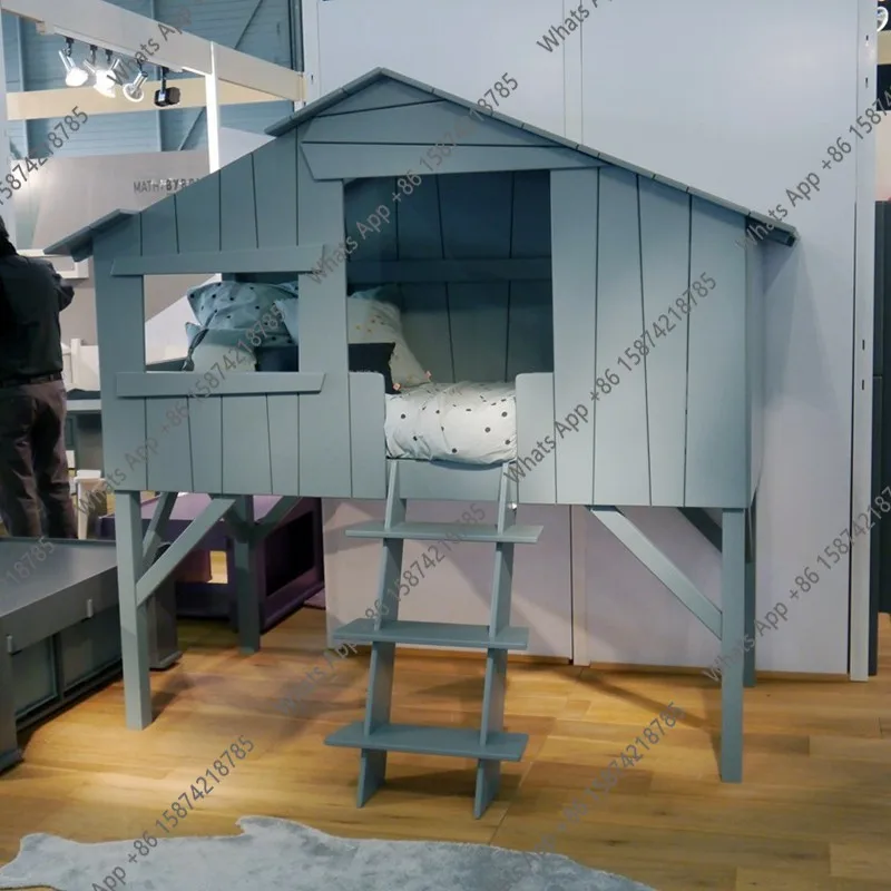 

American solid wood children's room tree house bed high and low bed double layer child and mother princess bed small apartment e