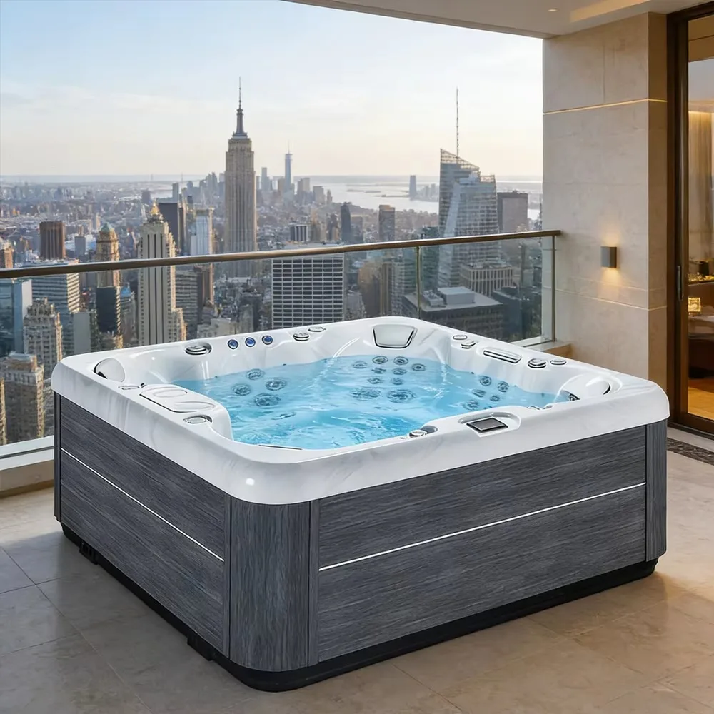 Commercial Hot Tub Spa Pool Outdoor Acrylic Jacuzzi with Massage Jets Suitable for Gardens Backyards and Patios image 4