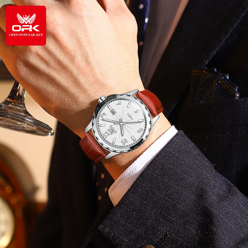 OPK 6031 Watches For Men Original Waterproof Digital Mirror Quartz Luminous Wristwatch Automatic Watch Reloj Hombre