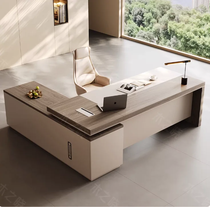 

Комплект офисной мебели: стол руководителя и кресло. Современный минималистичный дизайн для директора, президента, супервайзера, председателя совета директоров. Офисная мебель.