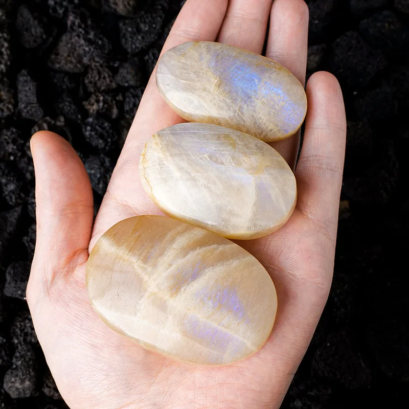Natural Crystal Moonstone, Rough Stone Polished Semi-precious Stone Hot, Fish Tank Decorative Ornament