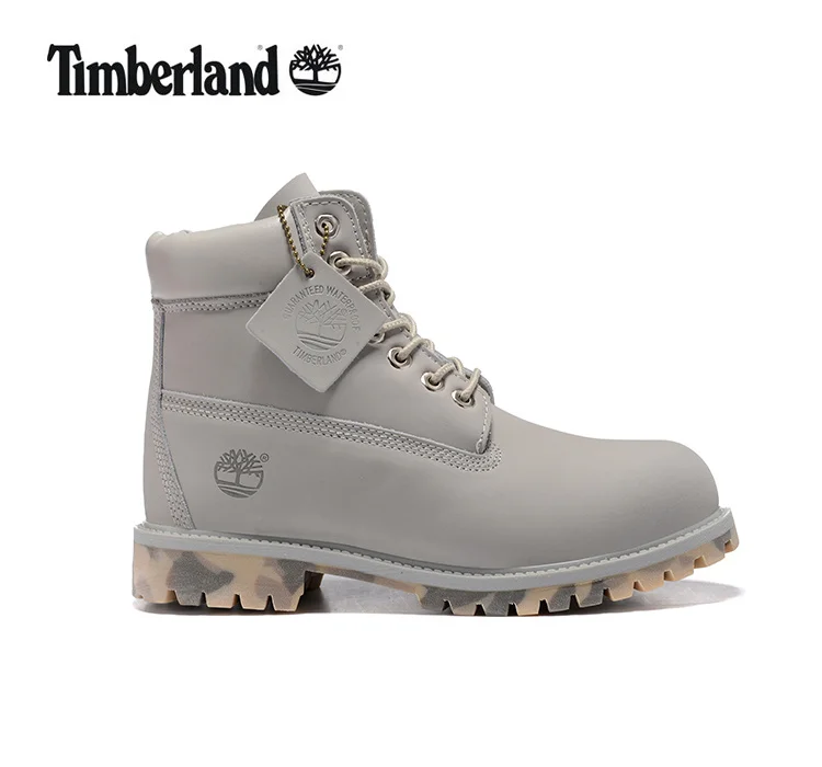 TIMBERLAND Men 10061 Tooling Boots Camouflage Bottom Motorcycle Men Leather Ankle Durable Gray Red Climbing shoes Casual Shoes