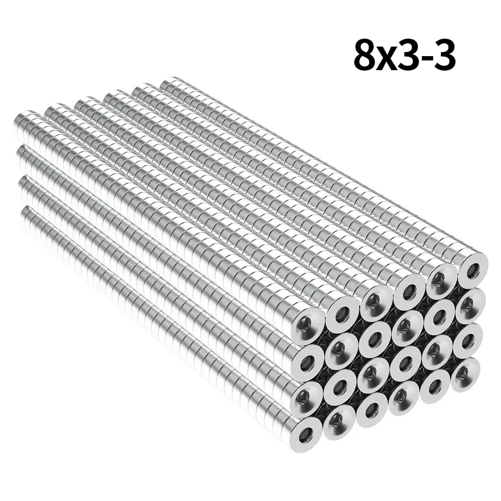 

8x3-3mm N35 Super Strong Neodymium Magnet Round with holes NdfeB Powerful Permanent Magnetic imanes Refrigerator Magnets