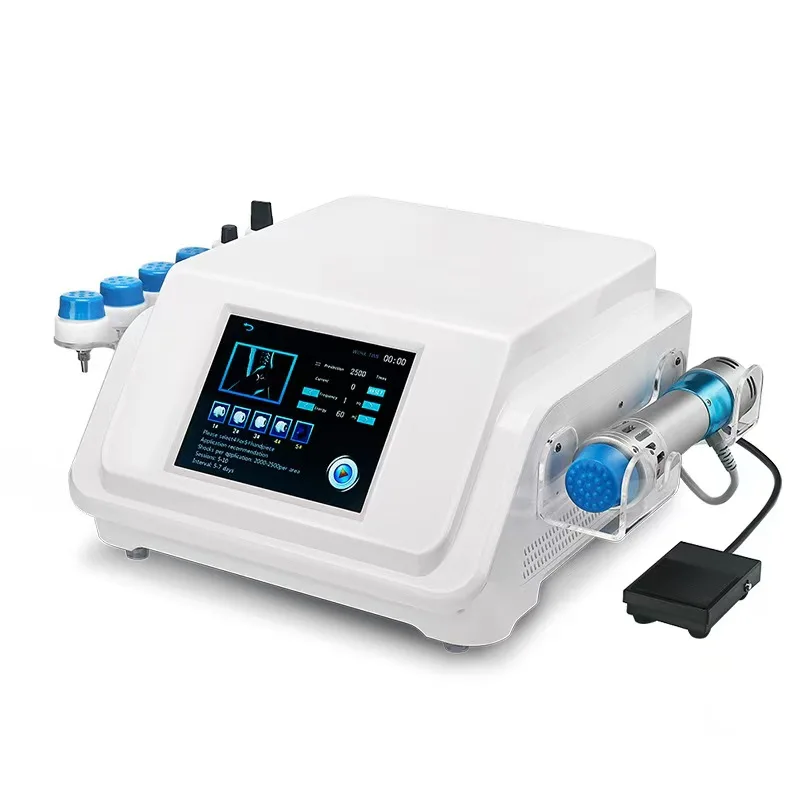 เครื่อง Shockwave กายภาพบําบัด Ed Extracorporeal Shockwave กายภาพบําบัดการฟื้นฟูสมรรถภาพความเจ็บปวดเครื่องนวดไคโรแพรคติก