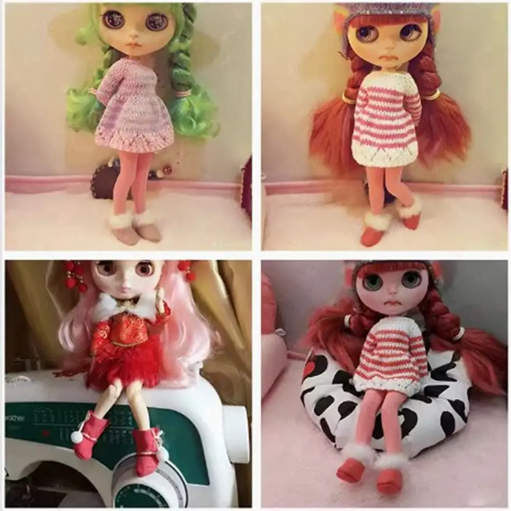 أحذية دمية عادية موضة أحذية الثلوج البلاستيكية لتقوم بها بنفسك دمى هدايا الملابس والاكسسوارات الترفيه فراء الأحذية لدمى ob24 لدمى أزون