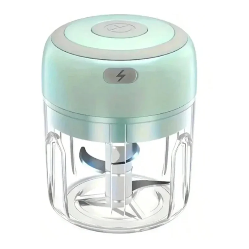 350ml green doubl electric three-blade garlic grinder, multi-functional vegetable and food processor, meat grinder, portable ble