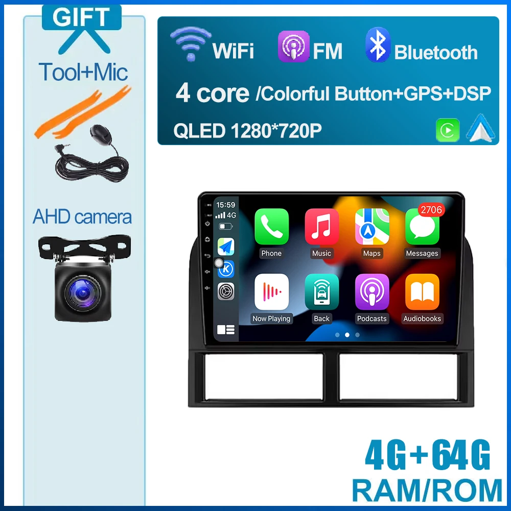 Carplay Android 15 Autoradio Voor Jeep Grand Cherokee II WJ 1998-2004 Multimedia Stereo Speler WiFi GPS navigatie Bluetooth