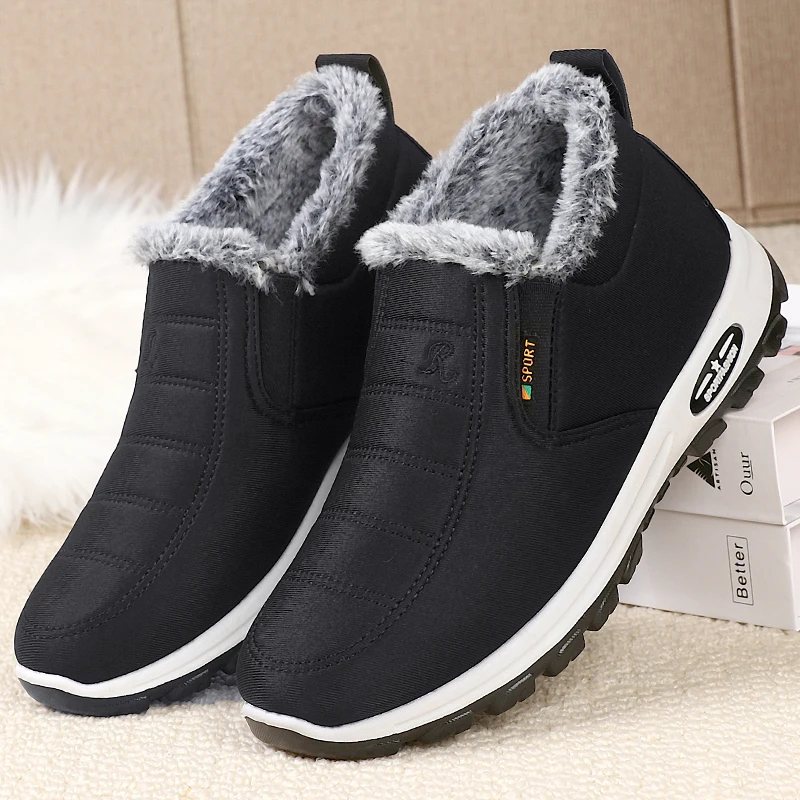 Warm Cold Winter Cotton Shoes for Men 2024 NewSlip-on Men\'s Casual Anti-slip and Wear-resistantFashion Elderly Leisure