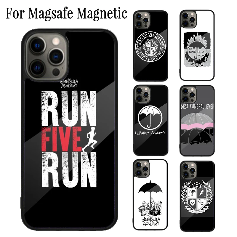 Umbrella Academy Logo Magnetic Phone Case Coque For iPhone 16 15 14 Plus 13 12 Mini 11 Pro Max Magsafe Wireless Cover Capa