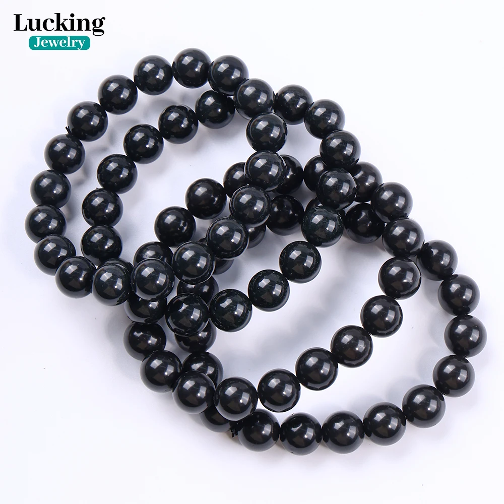 

Rare Natural Russia Shungite Beads 6-12mm Bracelet for Jewelry Making DIY Handmade Healing Crystal