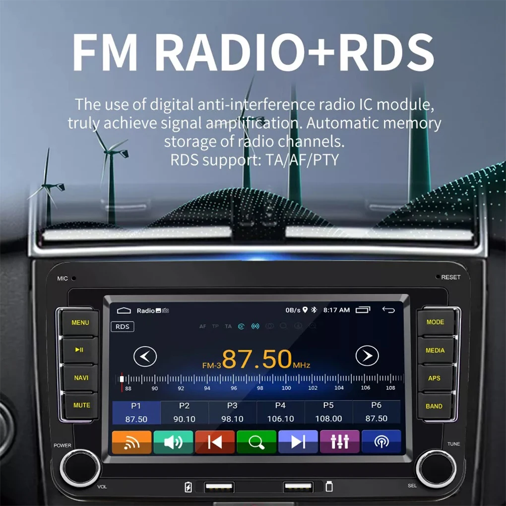 

7inch 2 DIN Car Stereo Radio For VW V olkswagen J etta Passat WiFi GPS RDS FM Android Carplay Wifi GPS Navigation