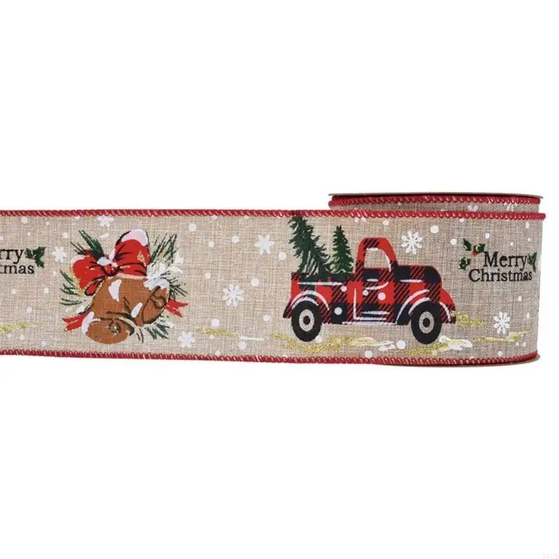 Nastro Natale per ghirlande fai -da -te per decorazioni per avvolgimento per feste natale materiale a doppio cablato