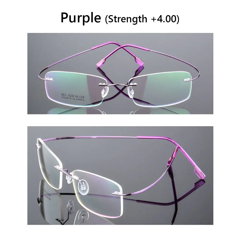 Lunettes de lecture presbyopes ultralégères flexibles pour hommes et femmes, sans monture, en titane à mémoire de forme