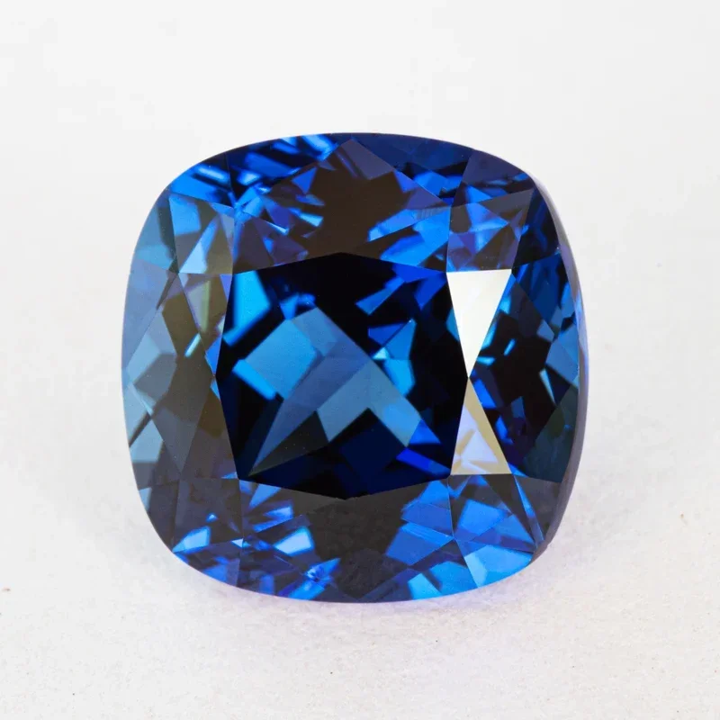 Lab Grown Sapphire Square Cushion Shape Royal Blue Color Gemstone for Charms Diy Jewelry Making Ring Selectable AGL Certificate