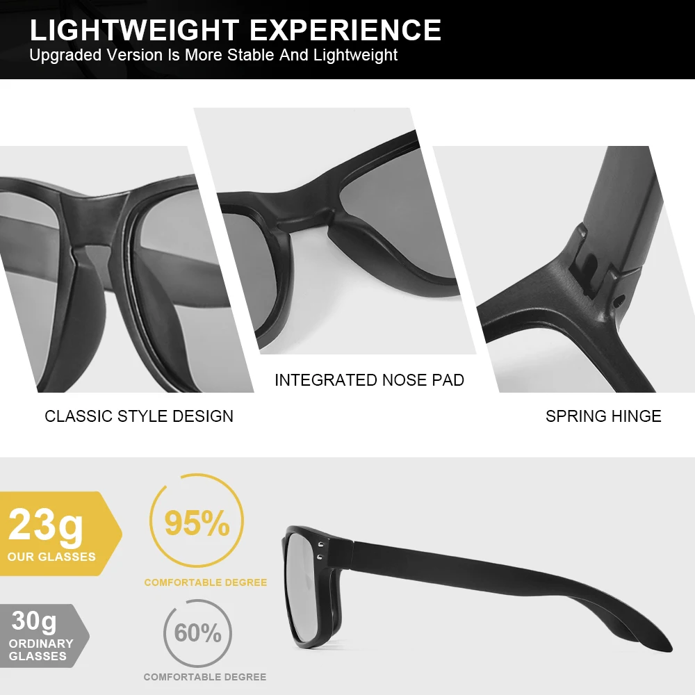 CRIXALIS Klassische Photochrome Polarisierte Sonnenbrille Männer Platz Outdoor Sport Angeln Sonnenbrille Männlichen Mode Shades UV Schutz – Detail 4
